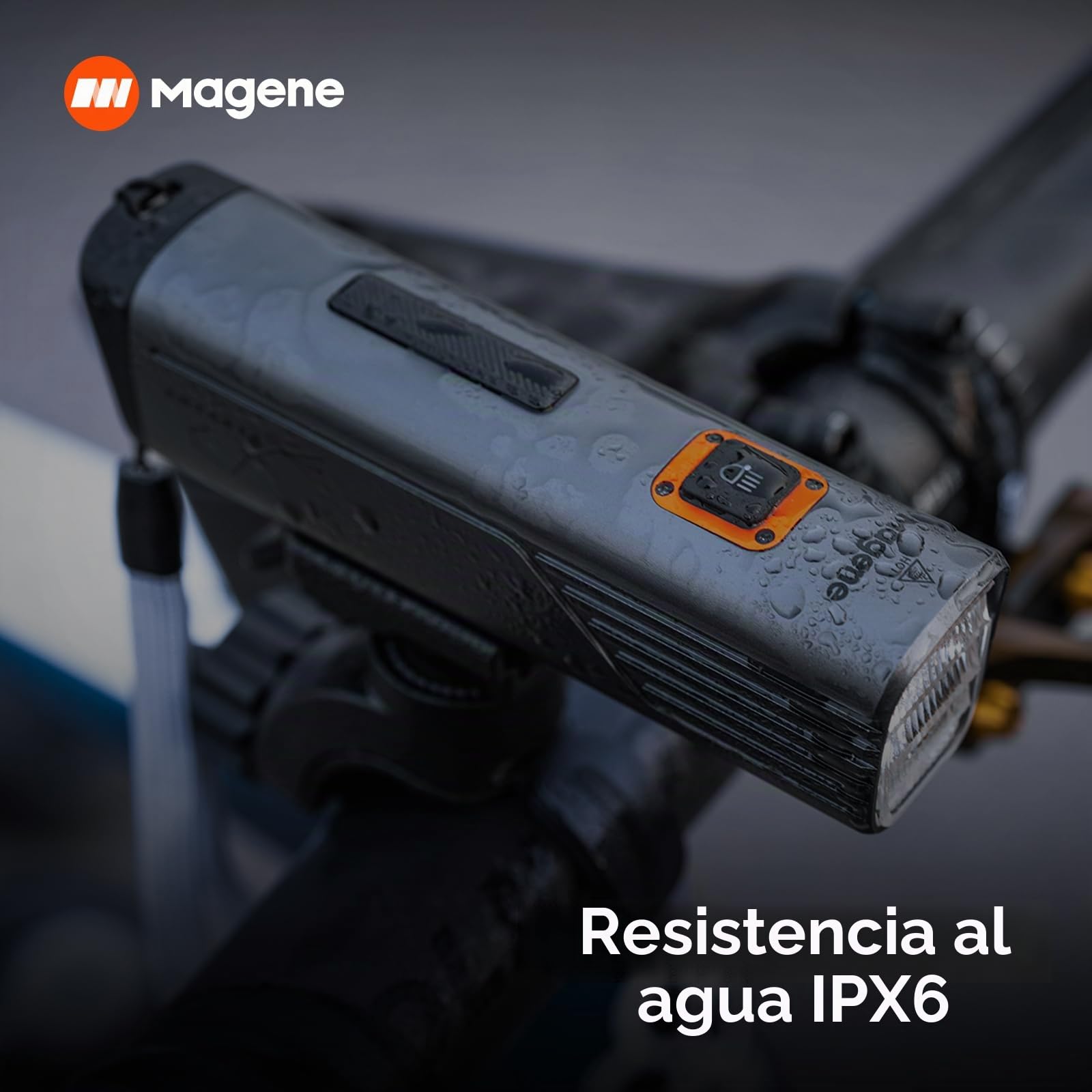 Magene Luz Delantera Inteligente para Bicicleta 1200/1600 Lúmenes, Modos de Luz Personalizados, Recargable/Descarga Tipo C, Linterna de Ciclismo Impermeable IPX6 de 5000 mAh para Carretera MTB