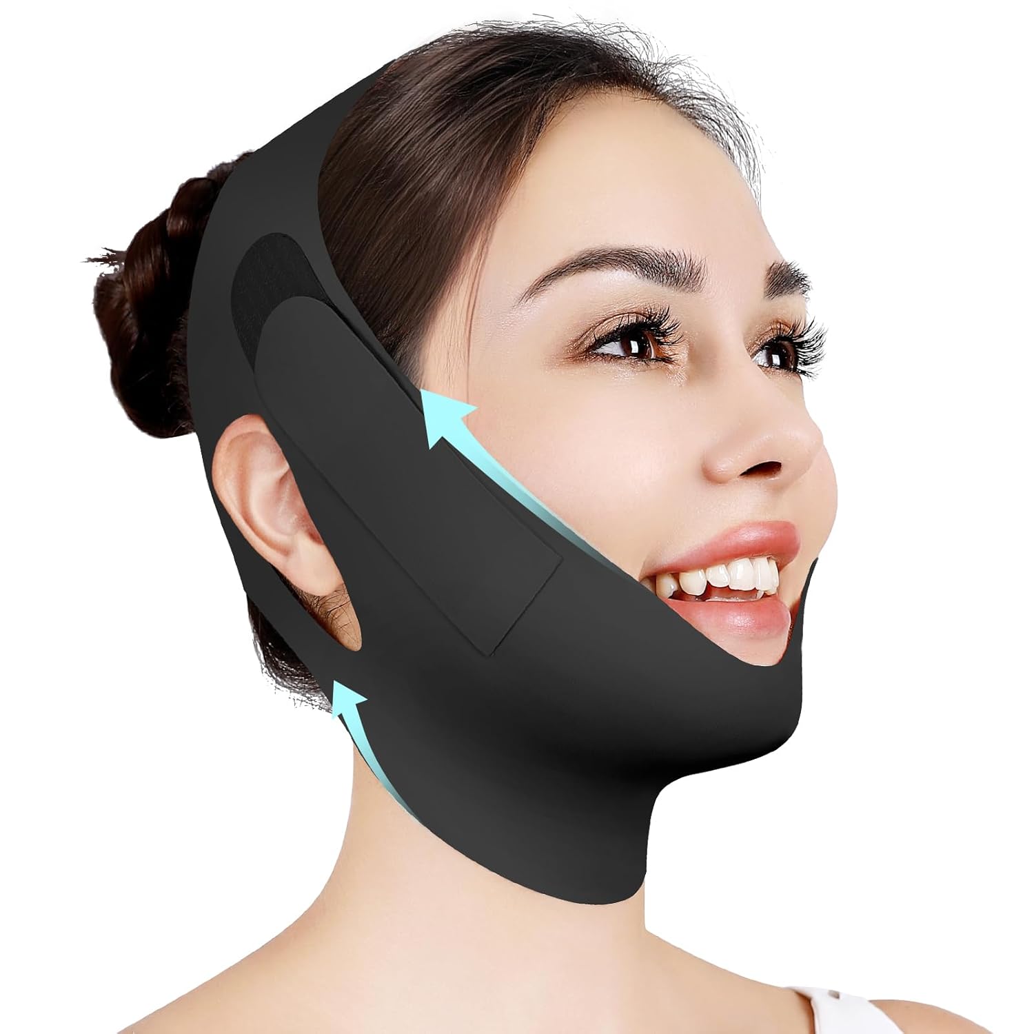 Chin Strap for Sleeping,Adjustable Chin Strap,Jaw Strap,Jawline Shaper,V Line Lifting Mask,Black,M Chin Strap for Sleeping,Adjustable Chin Strap,Jaw Strap,Jawline Shaper,V Line Lifting Mask,Black,M