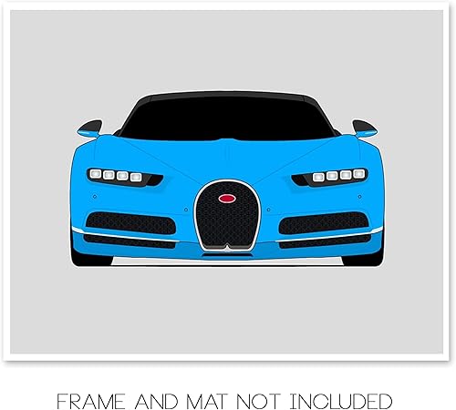 Vista 2 de Custom Car Posters Handmade Poster compatible with Bugatti Chiron Sport (2016-Present) Print Wall Art Décor - 8x10 Satin Print (Unframed)