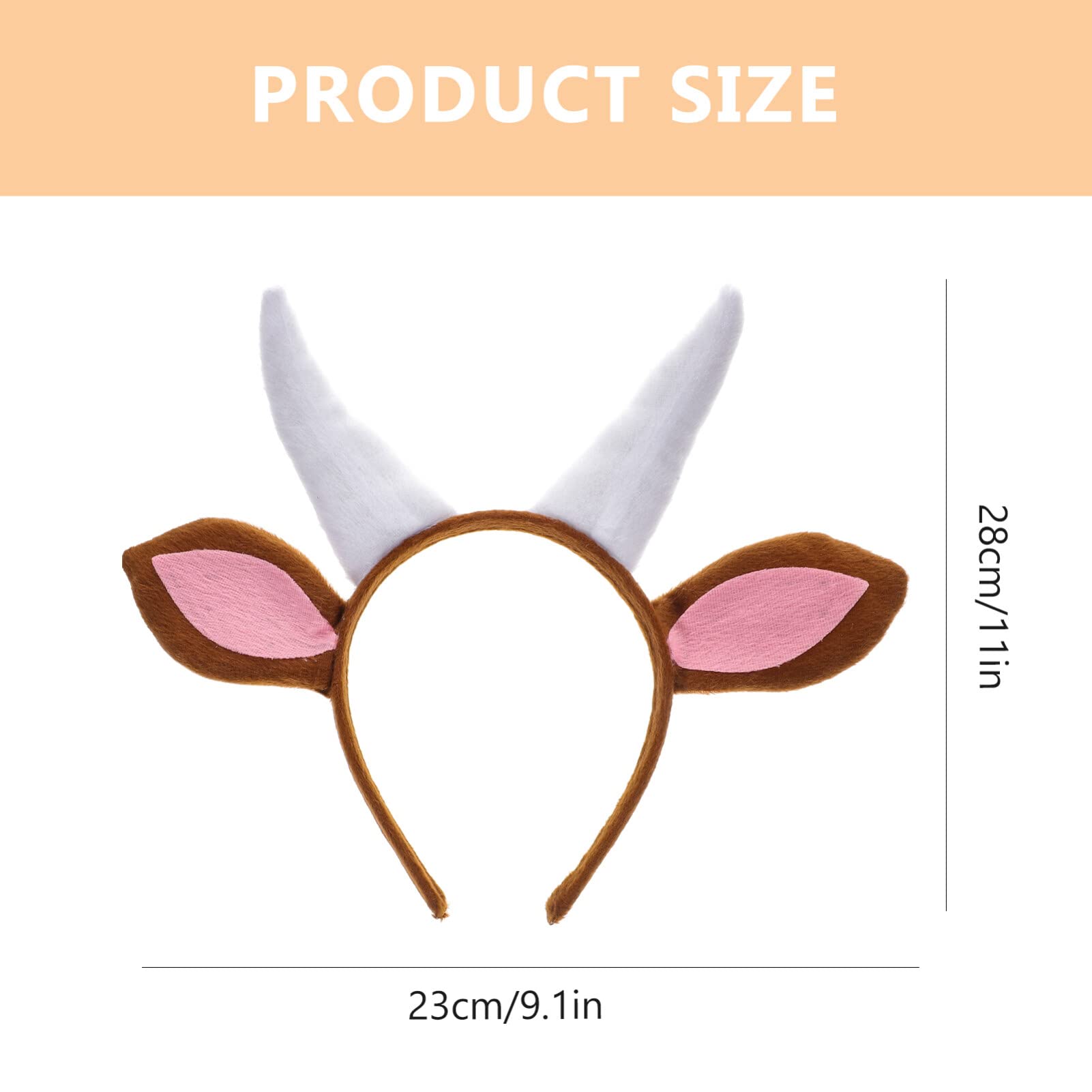 Amosfun Cartoon Headgear for Children Goat Headband Made of Short Plush - Image 3