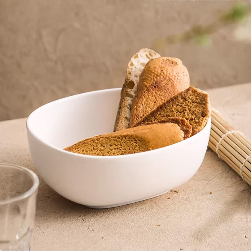 Miska do serwowania, Miski na zupę, zestaw 2 misek na płatki zbożowe, 800 ml ceramiczna biała duża porcelanowa sałatka śniadaniowa na makaron, owsiankę, owoce