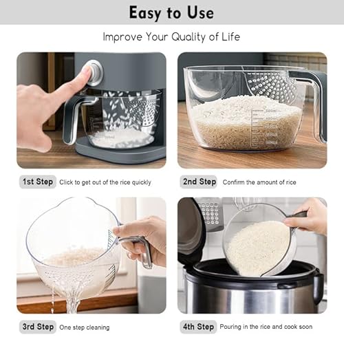 Vendotbi Rice Dispenser, 22-25 Lbs Rice Container With Measuring Cup, Upgraded Built-In Fresh Box, Cereal Dispenser Storage With Lids For Home Kitchen Pantry Rice Soybean Corn #TOP4