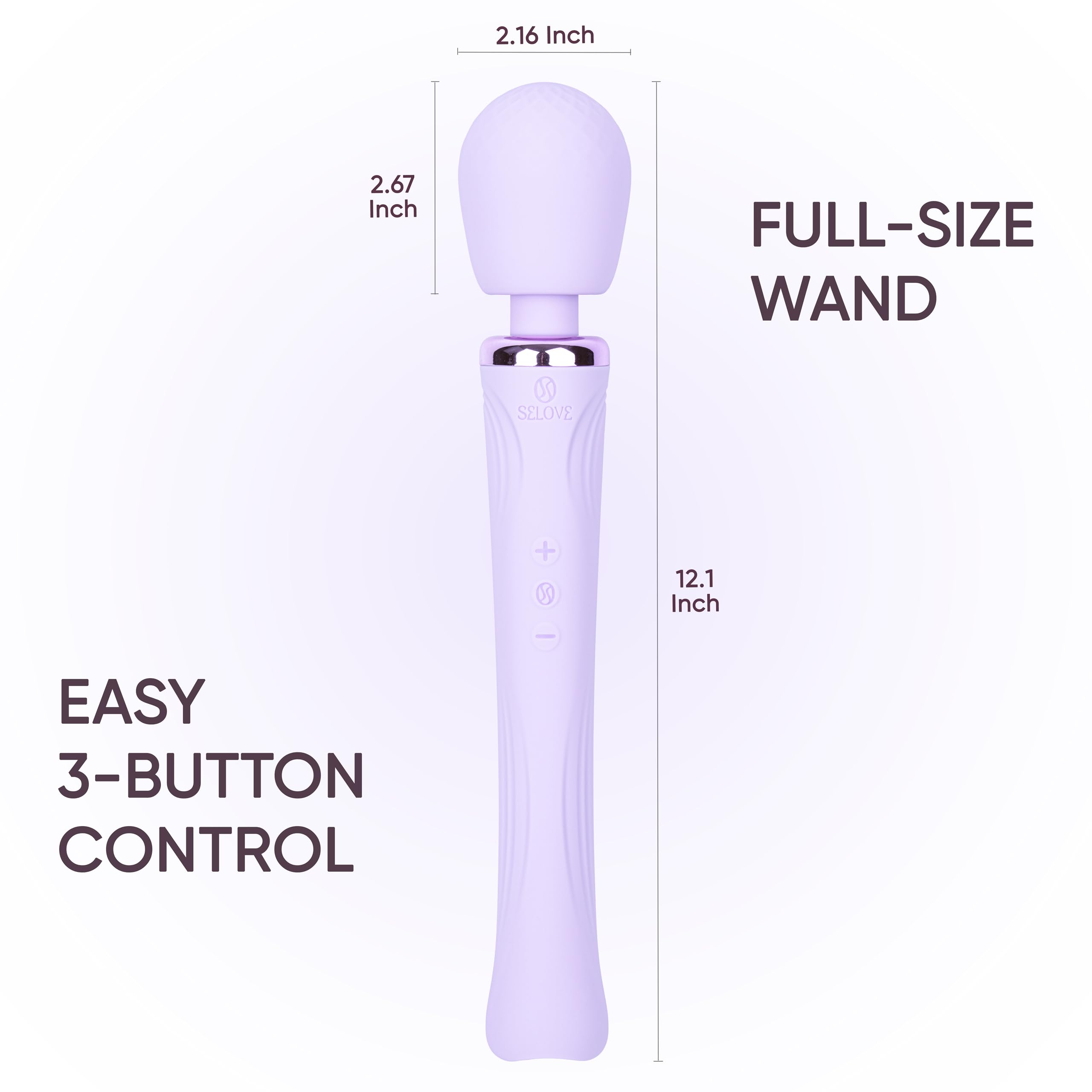 SELOVE Wand Vibrator – Vibrazioni Potenti e Profonde con Collo Flessibile (Lustrous Lilac)