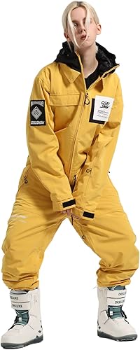 IMPHUT Traje de esquí de una pieza para mujer, impermeable, resistente al viento, traje de nieve aislado para deportes de nieve