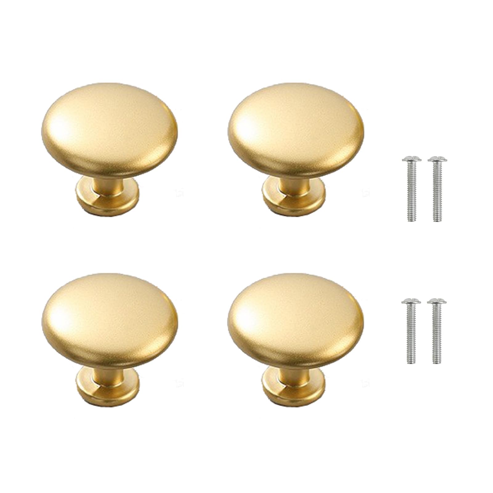 Meiyea 4 Pack Alluvial Gold Mushroom Cabinet Knobs, Round Kitchen & Bathroom Drawer Pulls