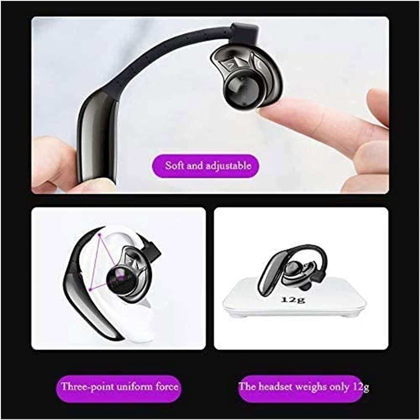 GeRRiT Telefoni auricolari wireless, cuffie Bluetooth 5.0 in-ear con bassi extra, microfono integrato, controllo touch, controllo, USB Custodia di ricarica, auricolari a batteria da 24 ore, impermeabi