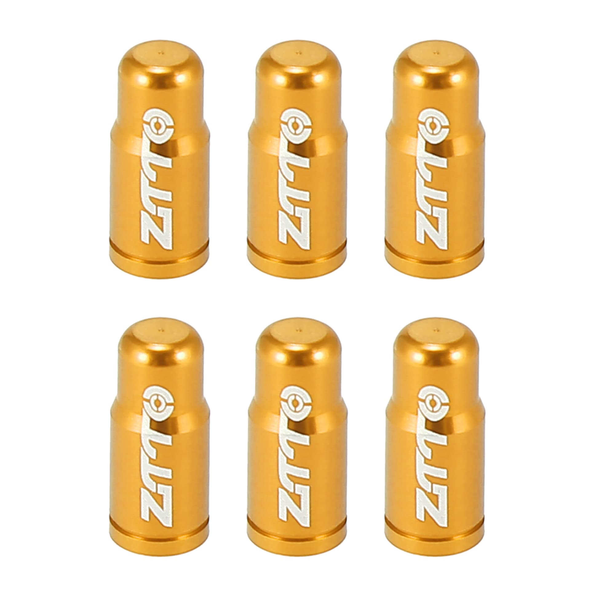 X AUTOHAUX 6pcs Tire Valve Caps Dust Covers for Bicycle Road Bike MTB Gold Tone