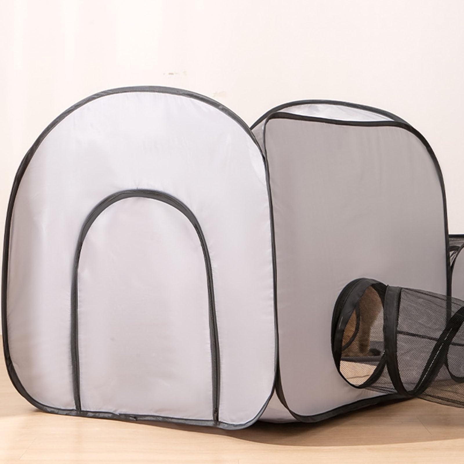 Outdoor Katzentunnel, Laufstall, Sonnenschutz, natürliche Beleuchtung für gesundes, erweiterbares Spieltunnelzelt, Hunde und Katzentransportboxen