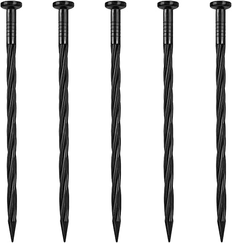 Paquete de 50 estacas de paisaje, de plástico en espiral de 8 pulgadas, para bordes de pavimentación, barrera de malezas, césped artificial