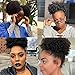 fani Human Hair Afro Puff Ponytail Drawstring Afro Kinky Curly Ponytail Hair Extension African American HairPieces with Clips (Black)