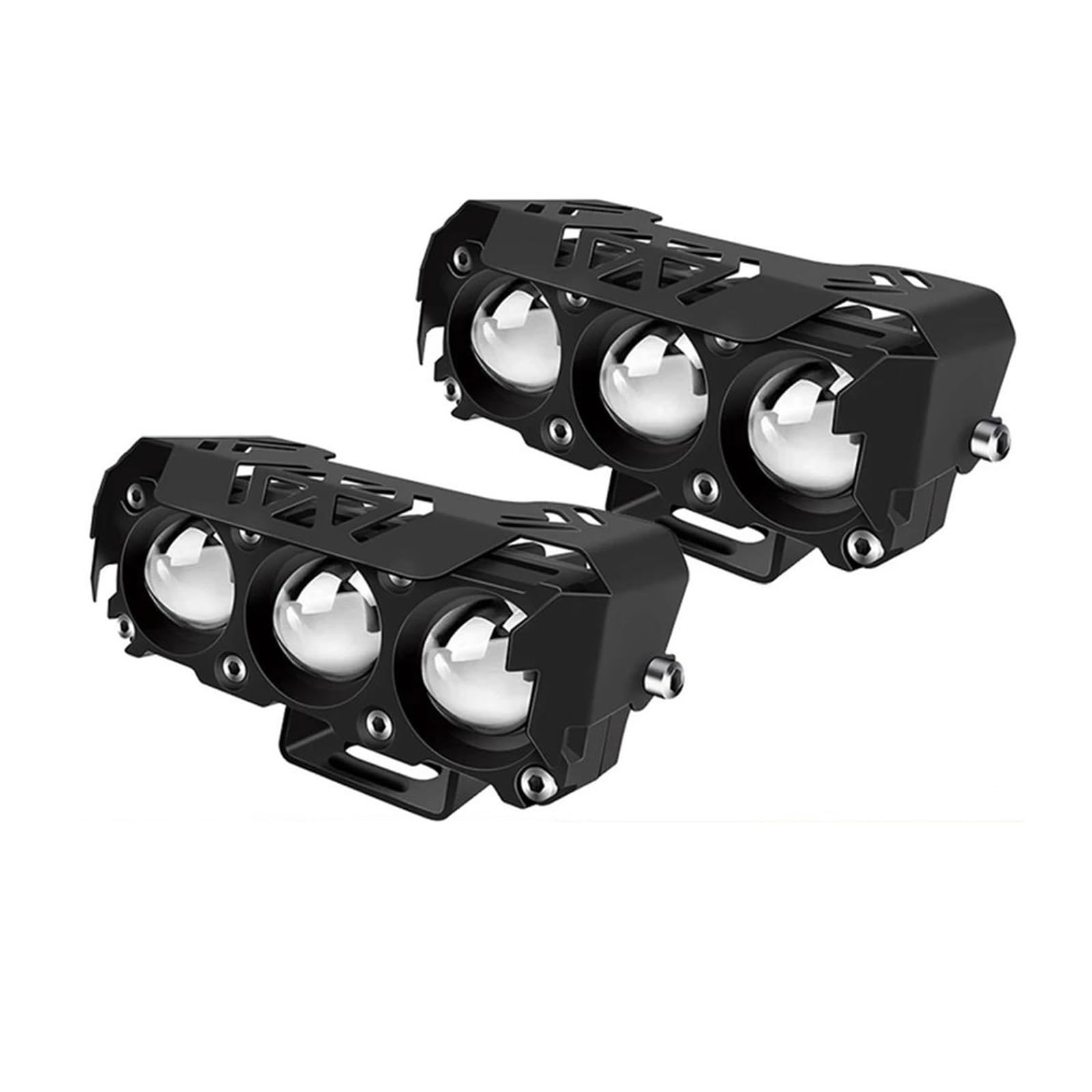 Reflektor motocyklowe 3-soczewkowe Super Jasne Reflektory Motocyklowe, LED, Przeciwmgielne, Motocykle, Światła Mijania, Robocze, Skutery(2pcs with Switch)