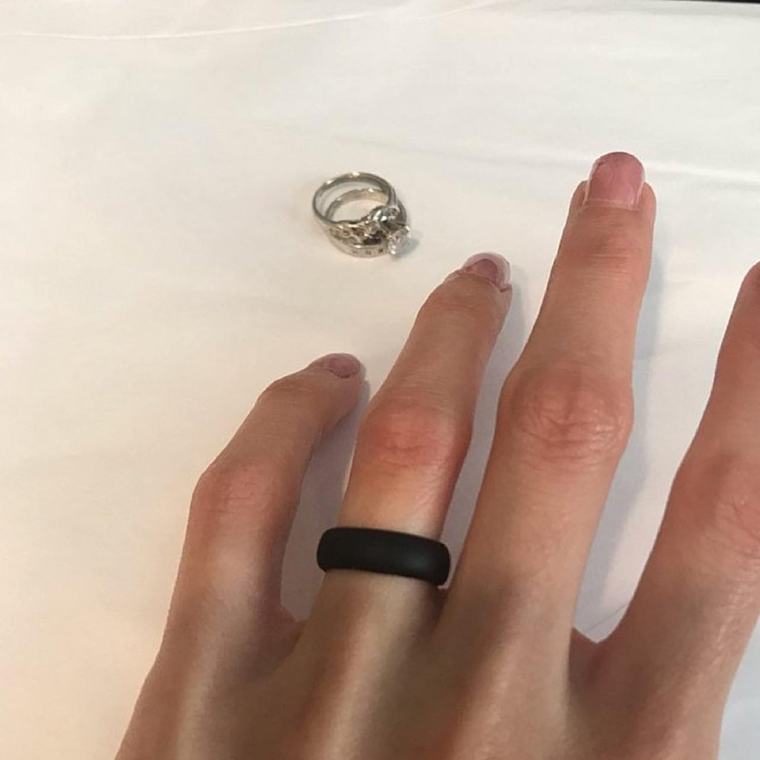 AERA CUSTOM ENGRAVED Womens Silicone Wedding Band Active Athletic Ring - Personalize Any Text, Symbol, Image - SHIPS NEXT DAY