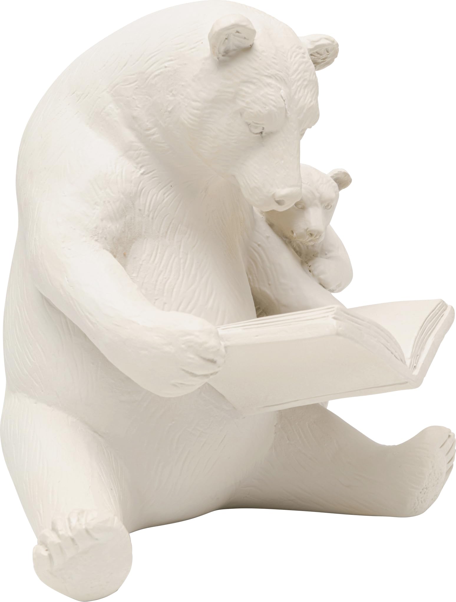 Kare Figurine décorative Design Reading Bears - Grège - Accessoire de Maison - Motif Ours - Fait à la Main - 18 x 20 x 16 cm (H x l x P)