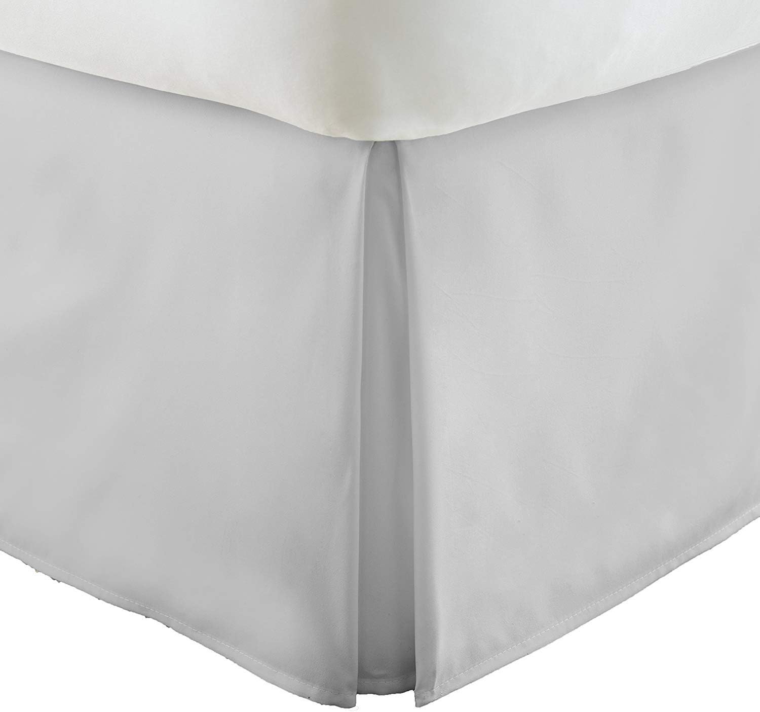 JF Creation Hotel Quality 1000 Thread Count 100% Egyptian Cotton Bed Skirt 15 inch Drop King Silver Grey Solid by Jose Farmer Bedding (Tailored Drop Pleated Bed Skirt)