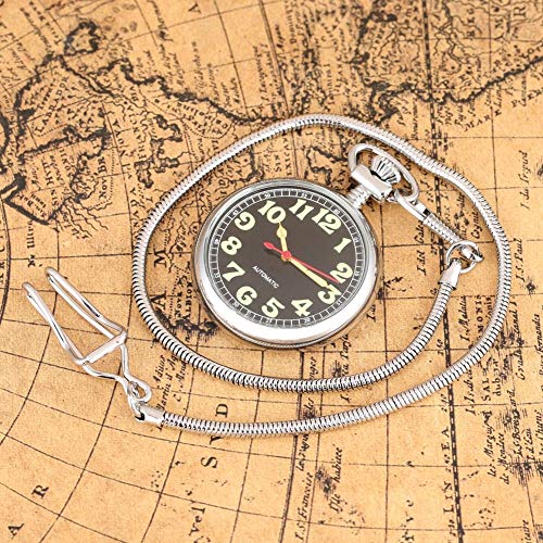 Reloj mecánico de bolsillo con números luminosos de lujo estilo Times 3
