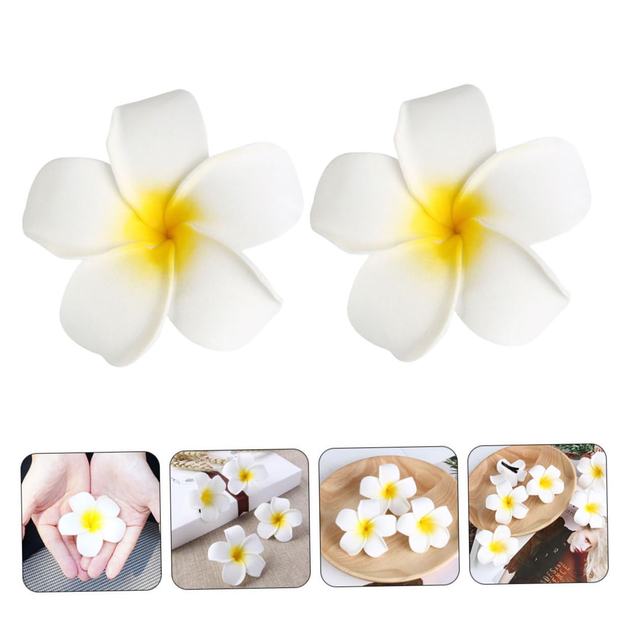 Didiseaon 96 Piezas Plumeria Rubra Broches Horquillas De Flores Pinzas Para Peinar El Cabello Pinza De Pelo Hawaiana Pasadores De Pelo De Flores Accesorios Para El Cabello De Novia