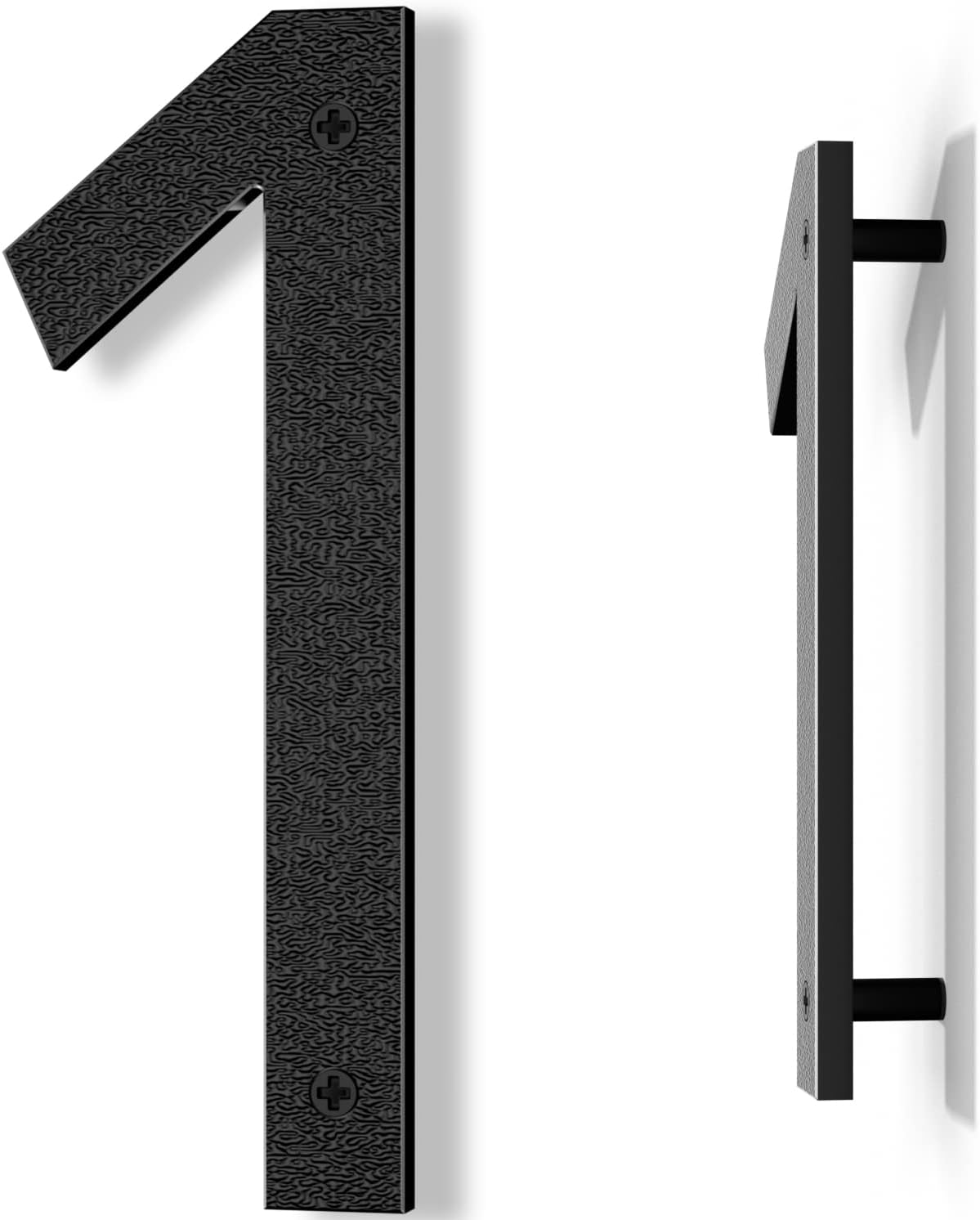 IVERRA 8 Inch Large Floating House Numbers, Black Modern House Address