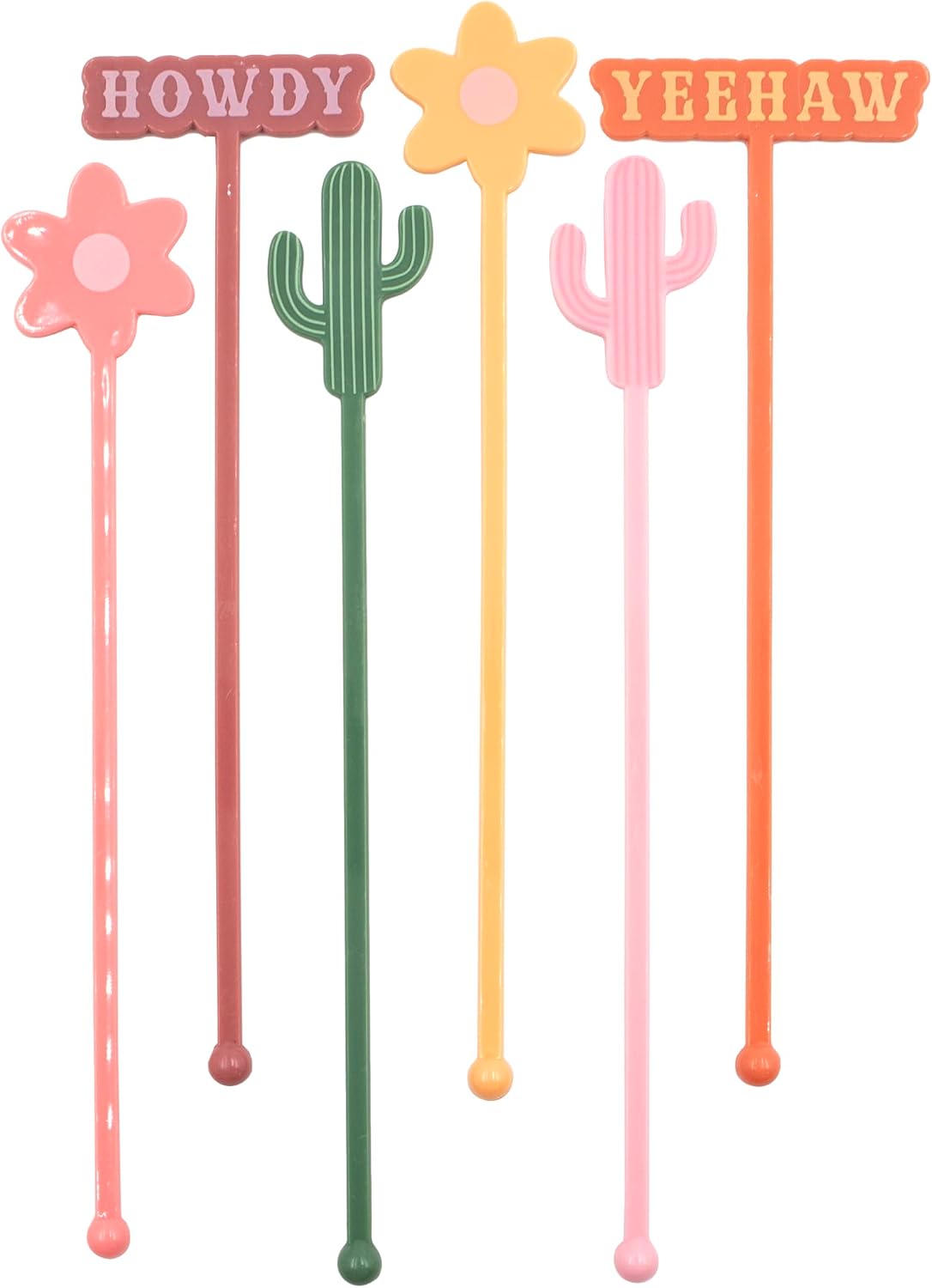 NPW Drinking Buddies Rootin' Tootin' Drink Stirrers Set of 6, Cowboy Bachelorette Drink Stirrer Swizzle Sticks, Cocktail Mixing Drink Stirrer | Bachelorette Party Favors, Bach Party Supplies., Large