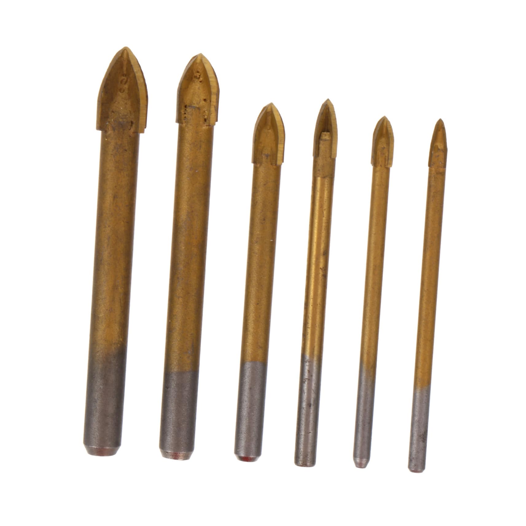 SEWACC Set of 6 Titanium-Plated Glass Diamond Tile Drill Bits Marble Hole Opener Alloy Drill Bit Compatible