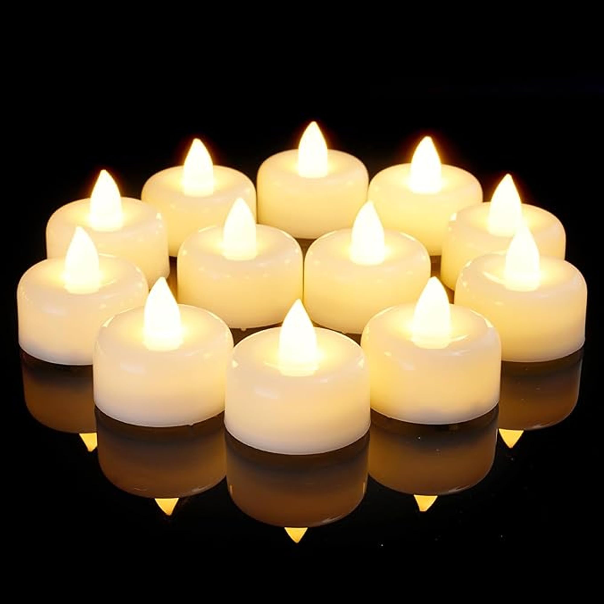 Ryme LED Tealight Candles – Battery Operated Flameless Decorative Lights for Diwali, Pooja, Home Decor, Parties & Festivals – Warm Yellow Glow (6)-image-43