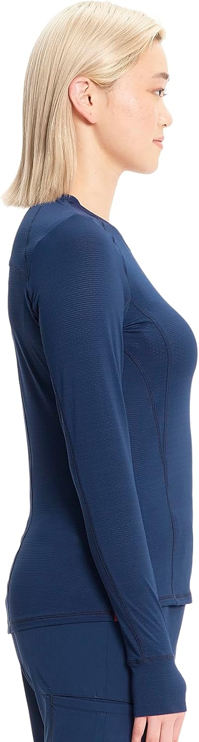 Cherokee Infinity Womens Long Sleeve Underscrub Top, Round Neck, Thumbholes, Moisture-Wicking 360° Stretch - IN640 - Image 3