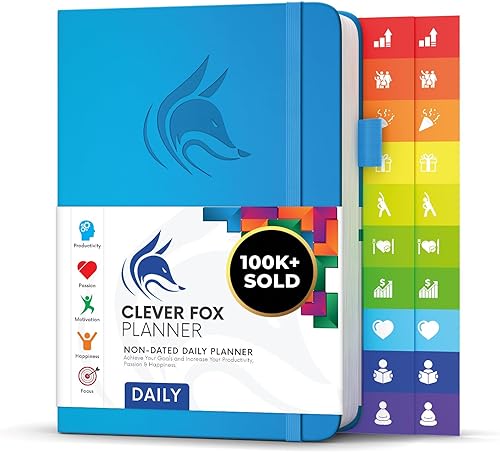 Clever Fox - Planificador diario, la mejor agenda y calendario diario para aumentar la productividad, la felicidad y alcanzar tus objetivos en 2020,