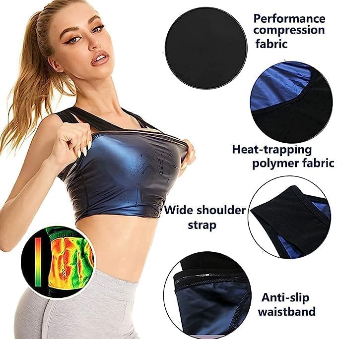 Image of Sweat Shaper Women's Top Sweat Sauna Vest for Women Slimming Hot Sweat Sauna Shirt Workout Weight Loss Body Sweatsuit Exercise Fitness Gym Women Girls.