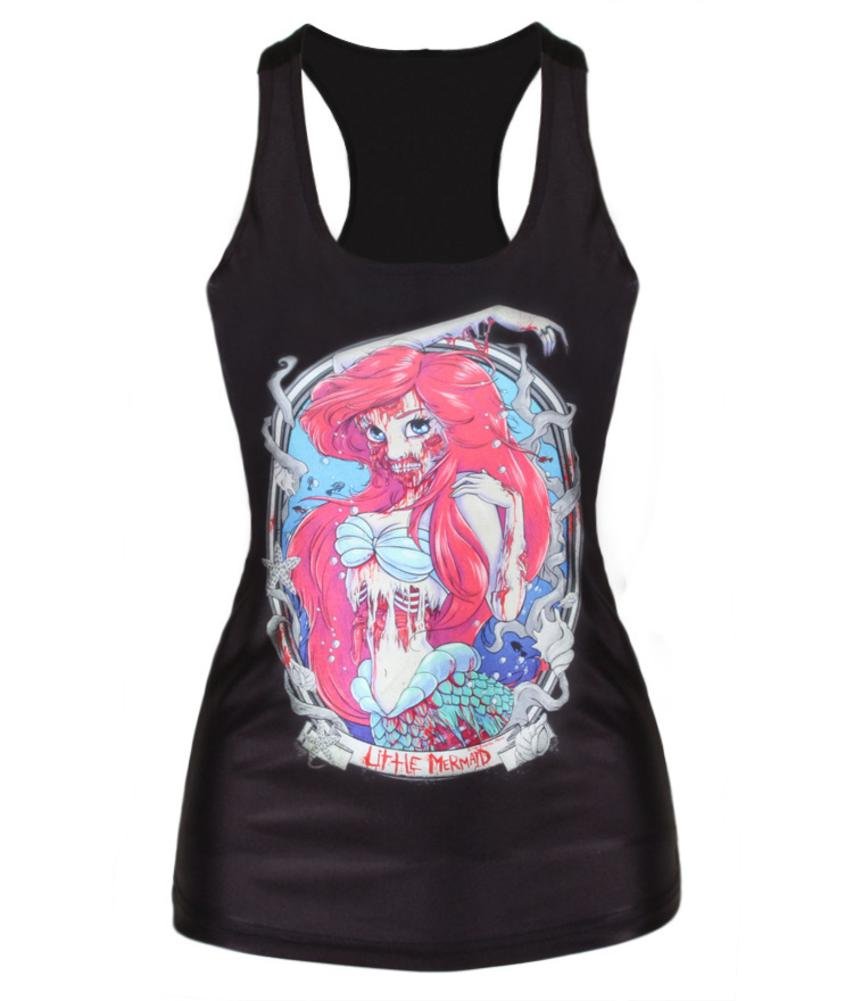 Ensasa Women's Fashion Zombie Ariel Camisole Halter Top Sleeveless T-shirt