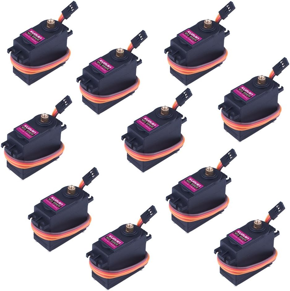 kuman Servomotor 10 Pcs MG996R Metal Gear Torque Digital Servo Motor for RC Model Car Boat Helicopter KY62