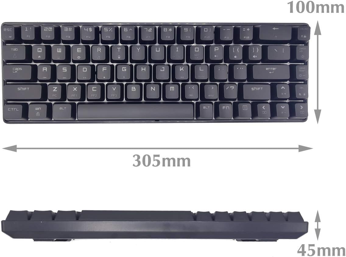Bіg Sаlе New 60% Mechanical Keyboard, RGB LED Backlit Wired Gaming Keyboard, Ergonomic, for PC/Mac Gamer, Typist