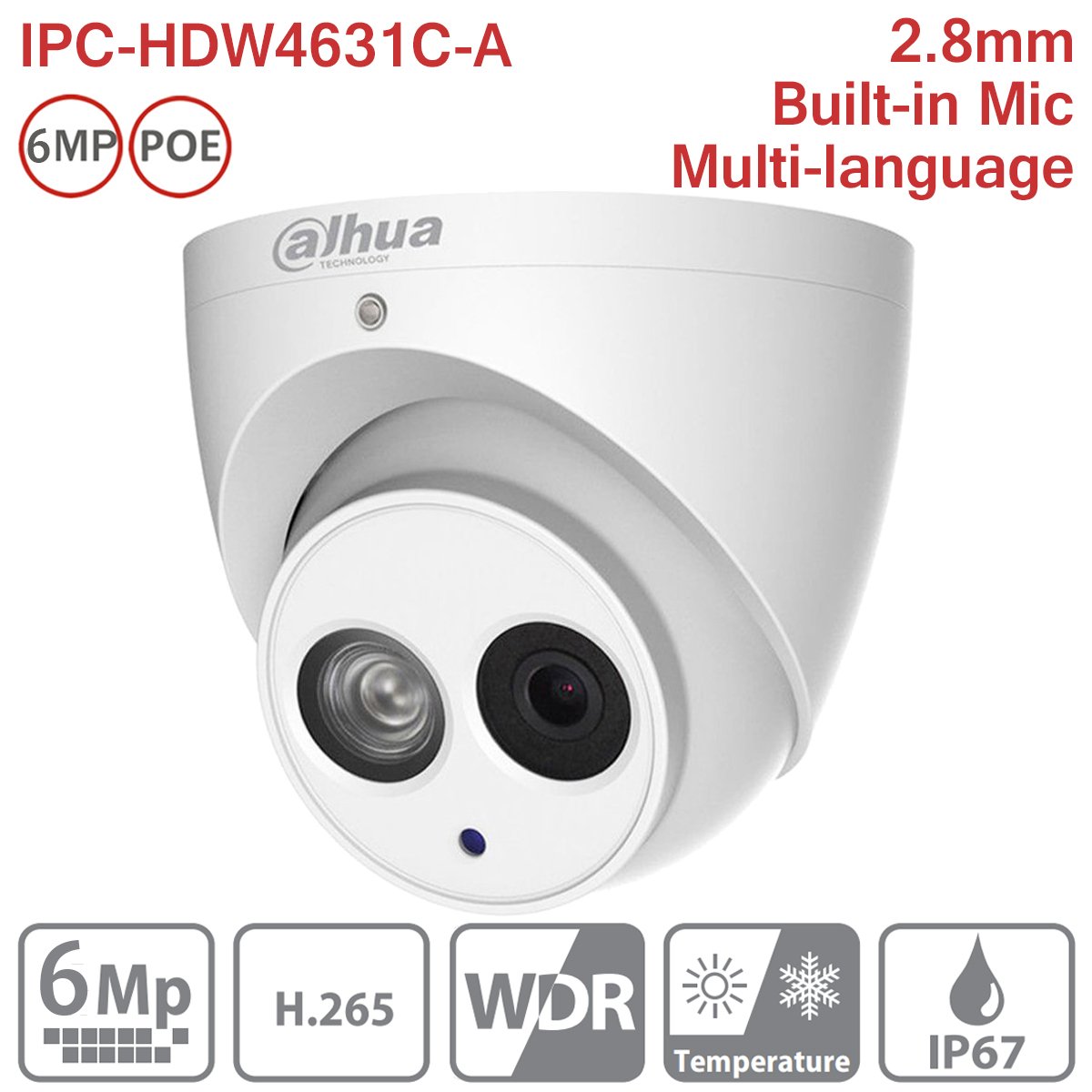 Dahua 6mp Dome Camera Ipc Hdw4631c A 8mm Ip Desertcart INDIA