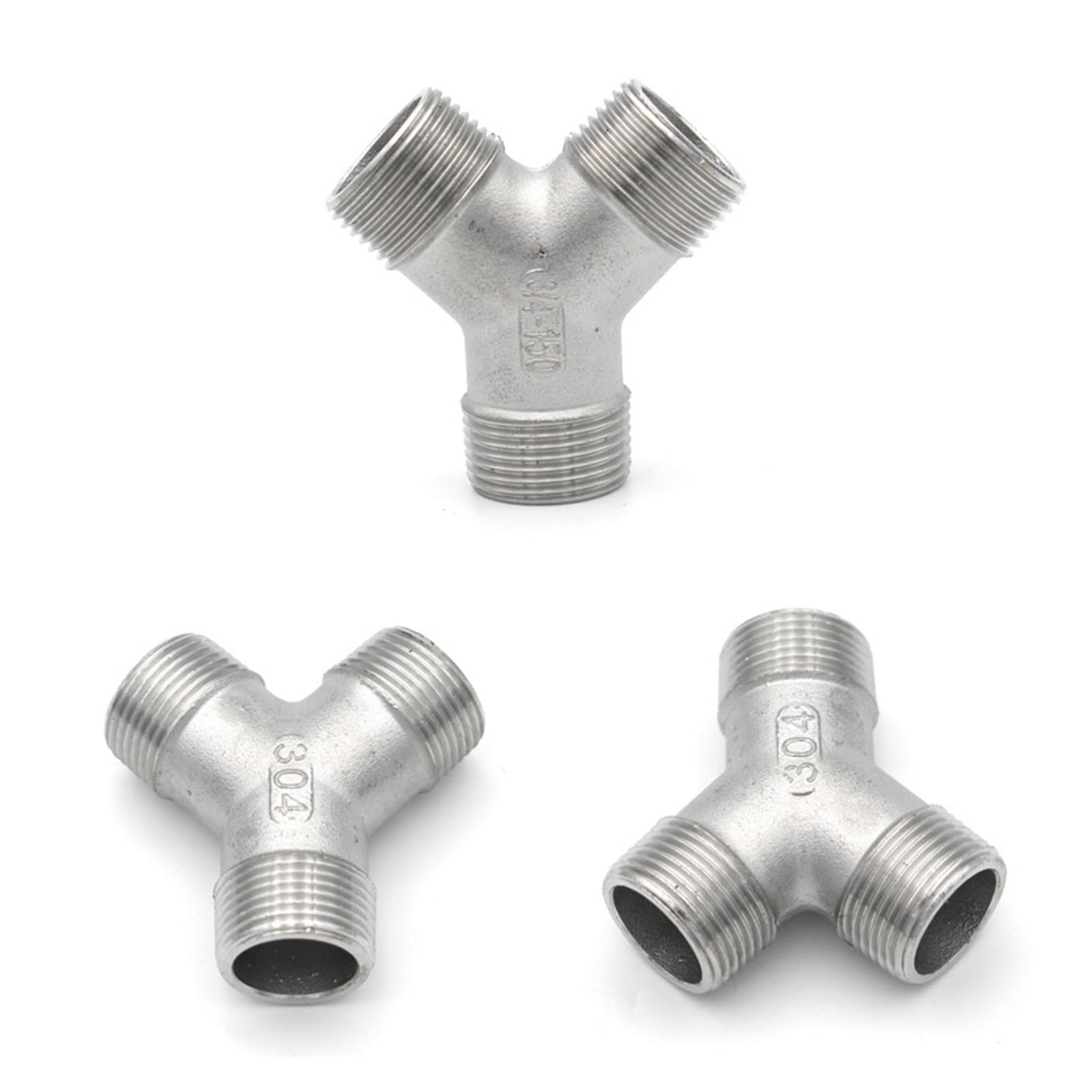 1 szt. 304 łączniki rurowe ze stali nierdzewnej 1/4 "3/8" 1/2 "3/4" 1 "BSP żeńskie + męskie gwintowane trójdrożne 4-kierunkowe kolanko typu T(External Y-3-Way,2")