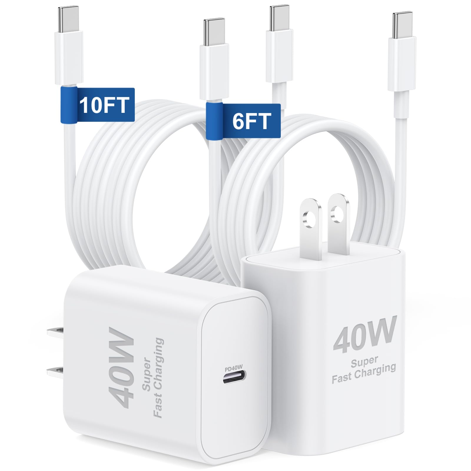 Essri 40W for iPhone 17 16 Pro Max Charger Fast Charging 2-Pack Super Fast USB C Charger Block