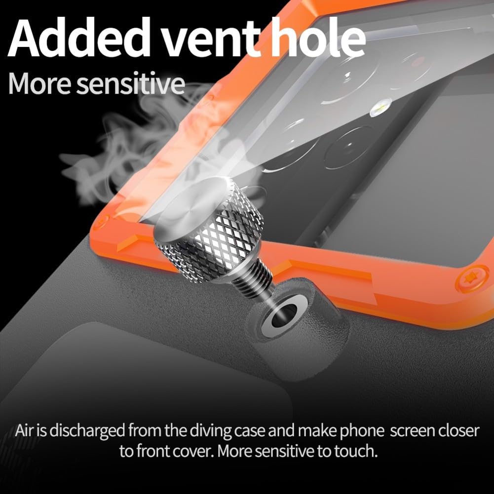 Custodia impermeabile IP68, per snorkeling e immersioni fino a 15 m, copertura subacquea per touch screen con attacco da 1/4, per tutti gli smartphone, TPE+PC+alloggiamento esterno in lega