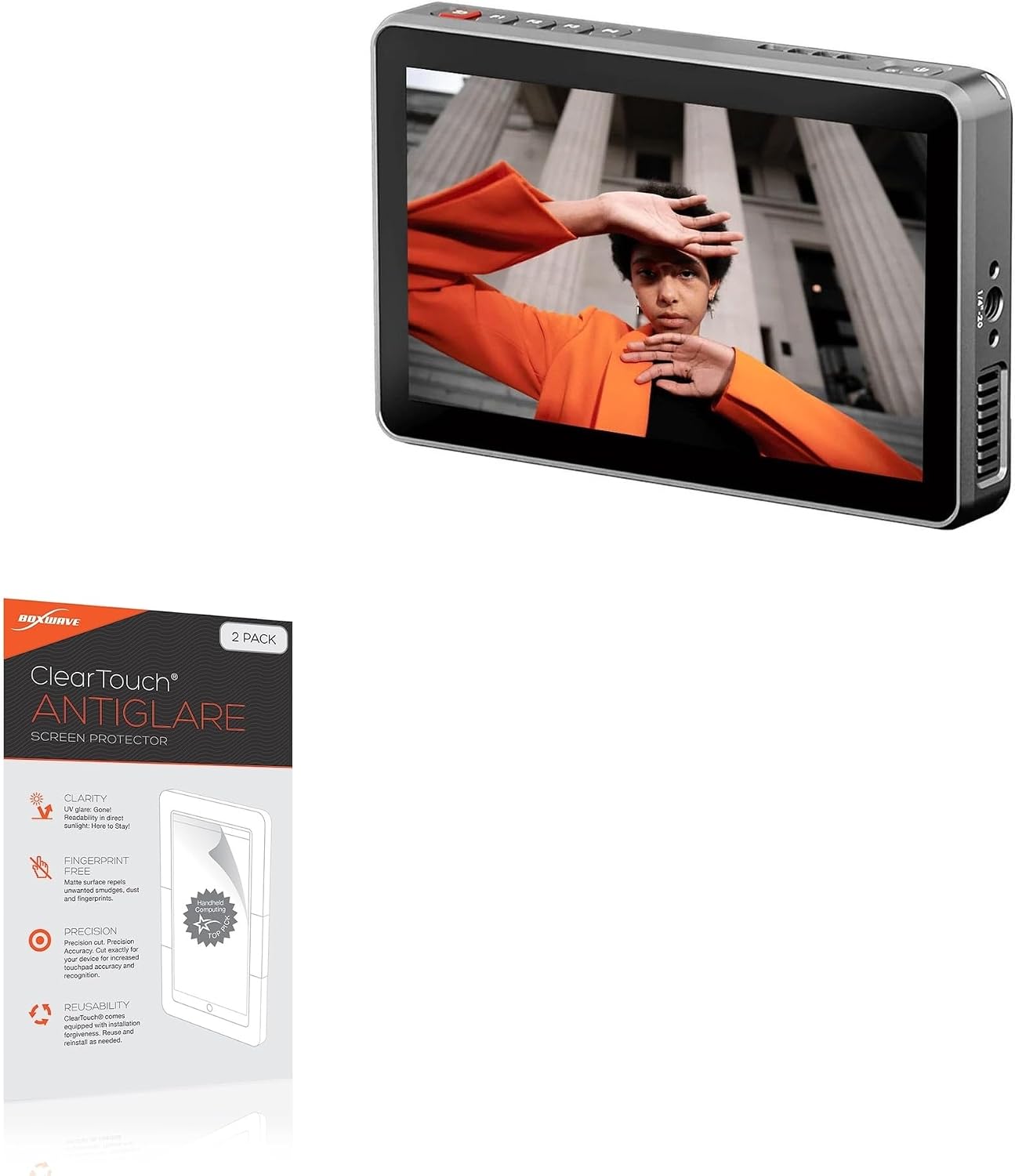 BoxWave Screen Protector Compatible with Viltrox Touchscreen On-Camera Monitor (6 in) - ClearTouch Anti-Glare (2-Pack), Anti-Fingerprint Matte Film Skin