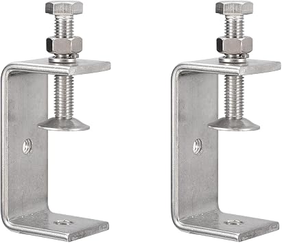 2 Pack 304 Stainless Steel C Clamps with 75mm/2.95" Stable Wide Jaw Opening Tiger Clamp for Woodworking Welding Construction Household Mount