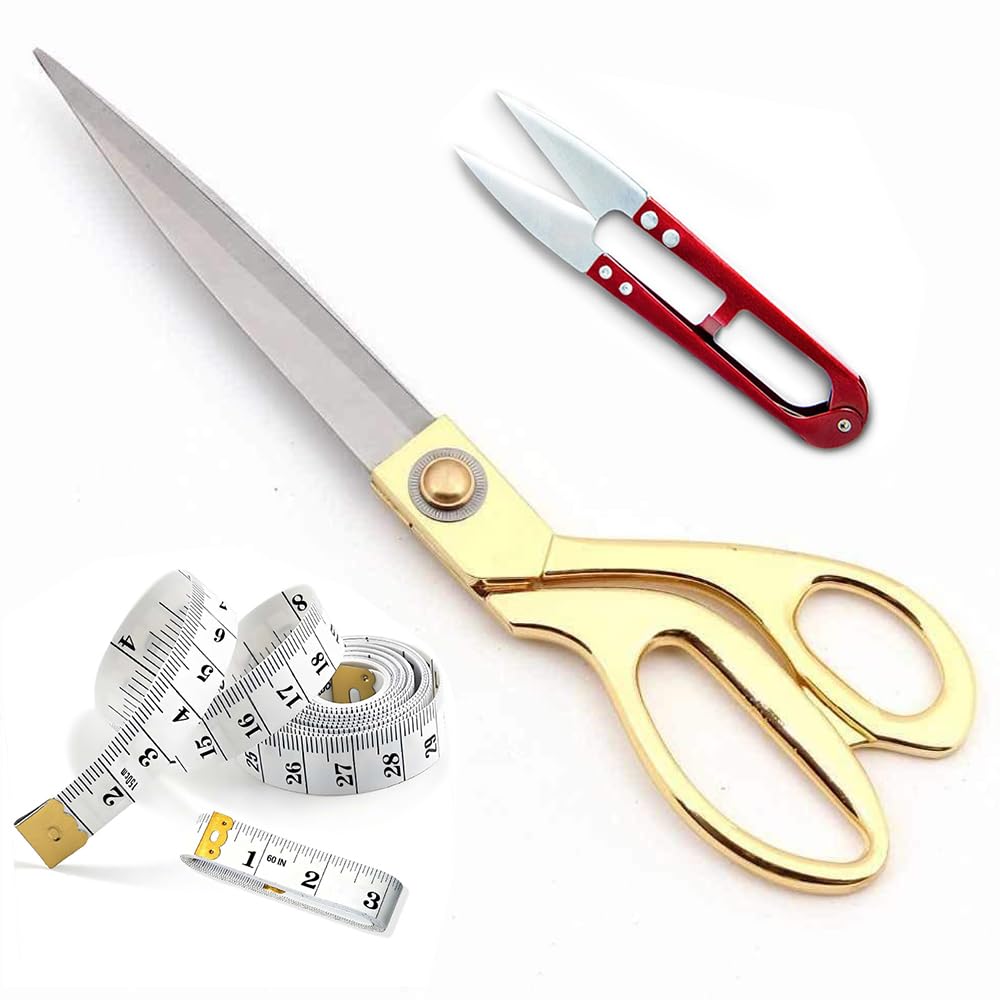 Omnia® Dressmaking Office Shears Dressmakers Scissors, Best for Cutting Fabric Leather Paper Heavy Duty High Carbon Steel (Right-Handed). Available in 3 Sizes 8.5" 9.5" and 10.5" (10.5 Inch)-image-41