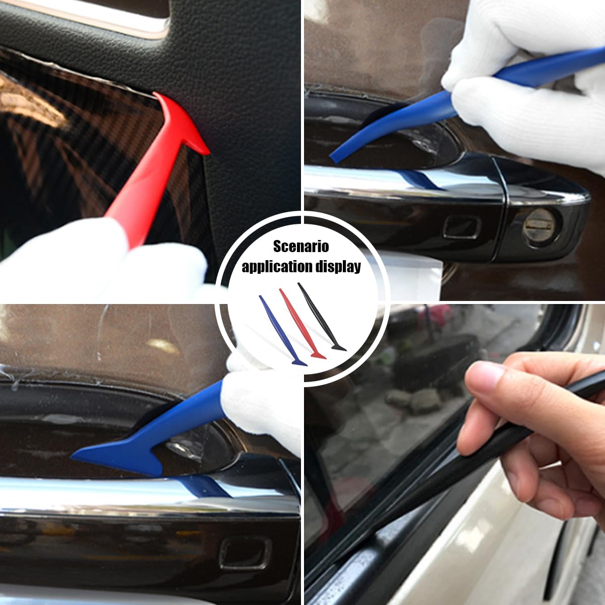 Auto Micro Squeegee Curves Slot Tint Tool Set GLSOWEE 3-Piece Car Vinyl ...