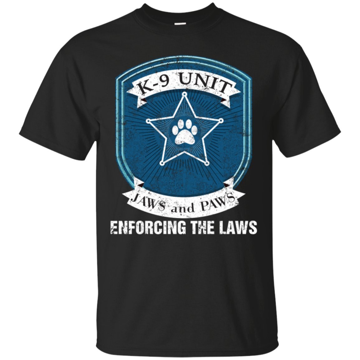 PoliceTeePolice K9 Unit Jaws and Paws Enforcing The Lows Gift Men's T-Shirt