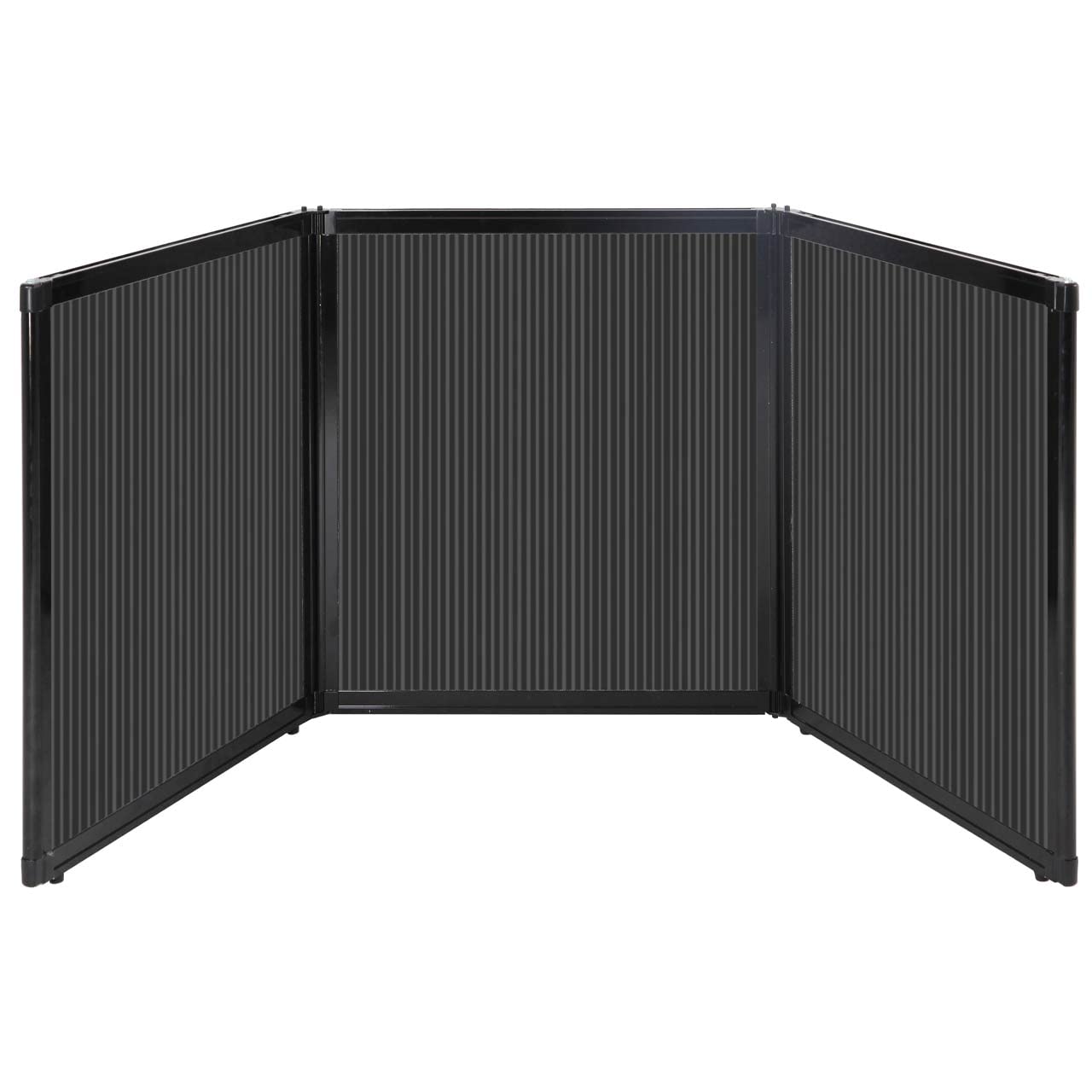 VERSAREFolding Tabletop Partition – Lightweight Portable Work Space Divider Dark Gray Polycarbonate 99" x 36" Panels