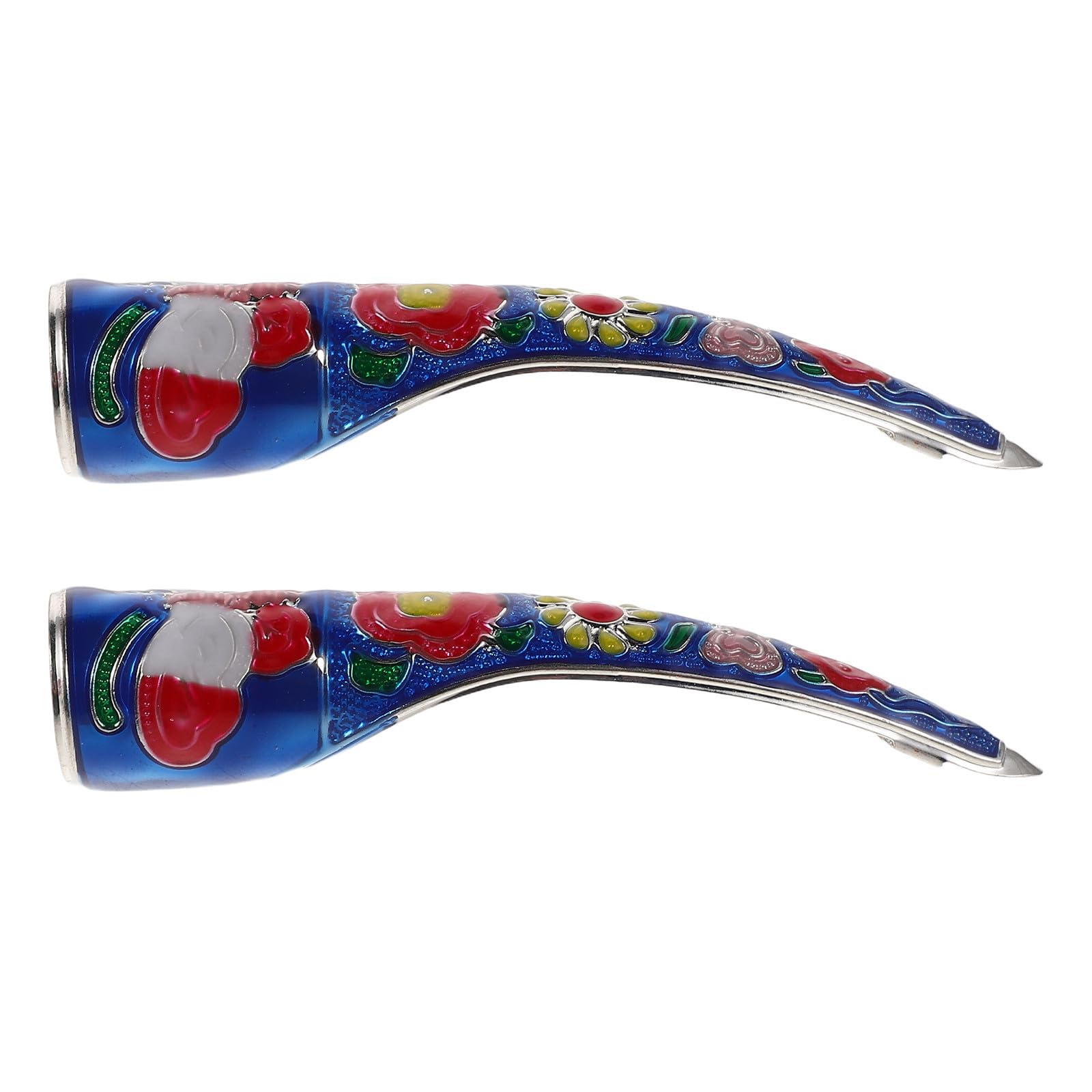 Healeved 10 Pezzi Punte delle Dita da Cosplay Stile Palazzo in Lega Blu, Facili da Attaccare e Rimuovere, Unghie Finte Decorate per Servizi Fotografici a Tema e Feste