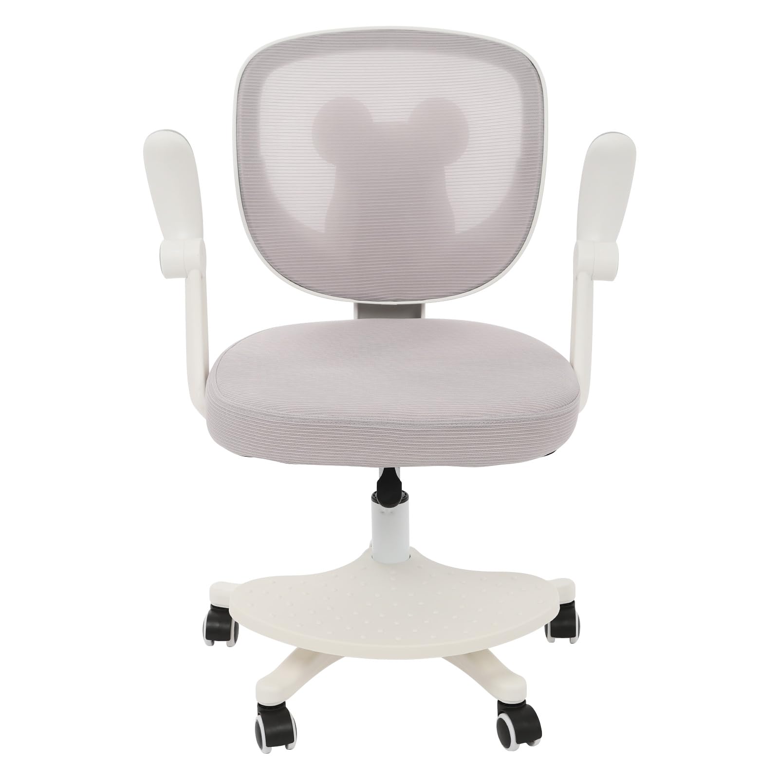 Sedia da scrivania per bambini, ergonomica, con braccioli e poggiapiedi regolabili, sedia girevole per bambini, sedia per computer, adatta per ragazze e ragazzi (grigio chiaro)