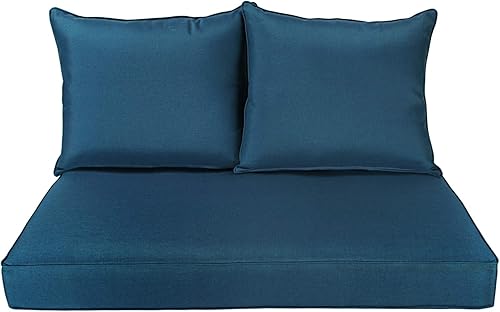 BOSSIMA Cojines para muebles de patio, cómodos cojines de asiento profundo, para asiento de dos plazas, para interiores y exteriores, color verde