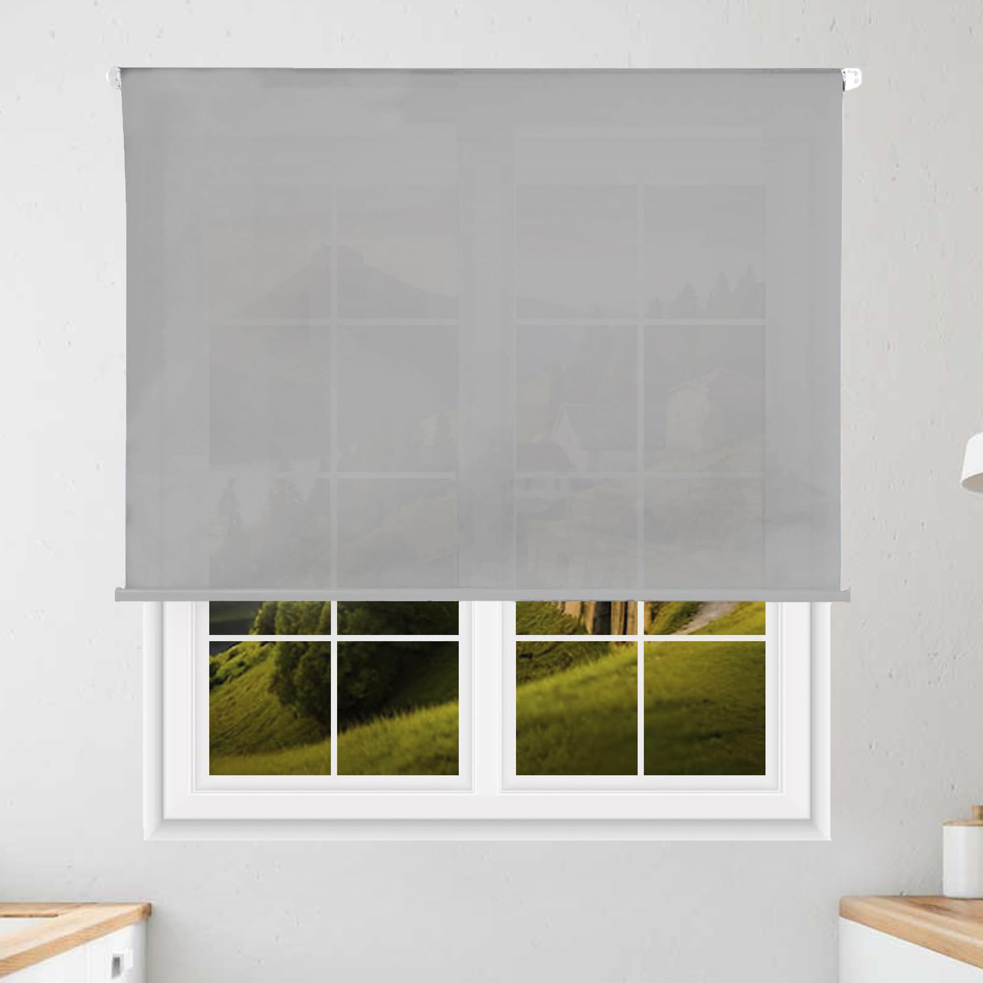 Tenda avvolgibile traslucida liscia - Grigio, 160 x 175 cm (larghezza x lunghezza)/dimensioni del tessuto 157 x 170 cm