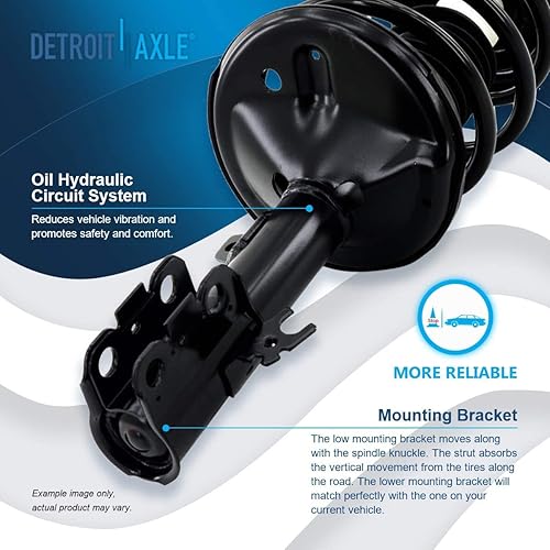 Miniatura 528 de Detroit Axle - Kit de suspensión delantera de 10 piezas para Chevy Aveo Aveo5 Pontiac G3 Wave 2 Ready Struts Assembly 2 Enlaces de barra