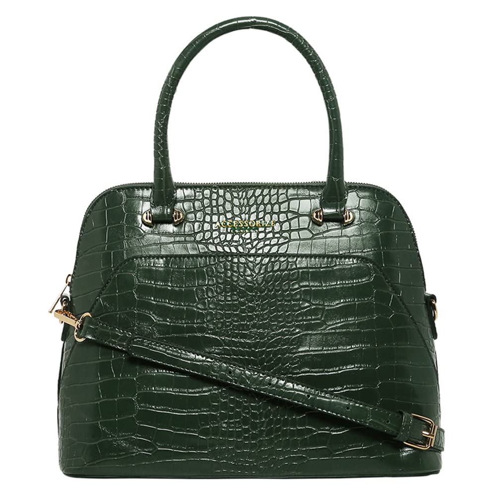 Accessorize London Womens Faux Leather Green Thea croc handheld Bag (B0BQWN35B2) Amazon Price History, Amazon Price Tracker