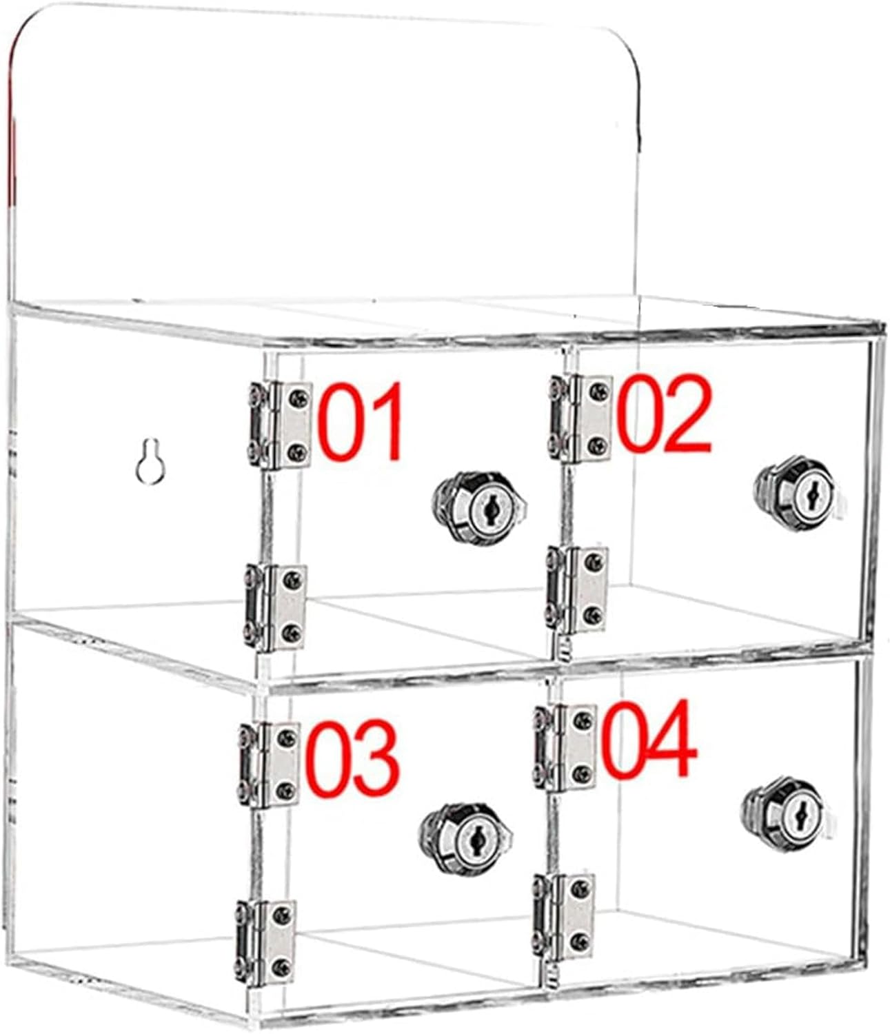 Cell Phone Locker - Acrylic Lock Box for Office/Classroom, 2-8 Slots, Wall-Mounted Storage Cabinet for Desktop and Entrance, Compact Design for Easy Organization