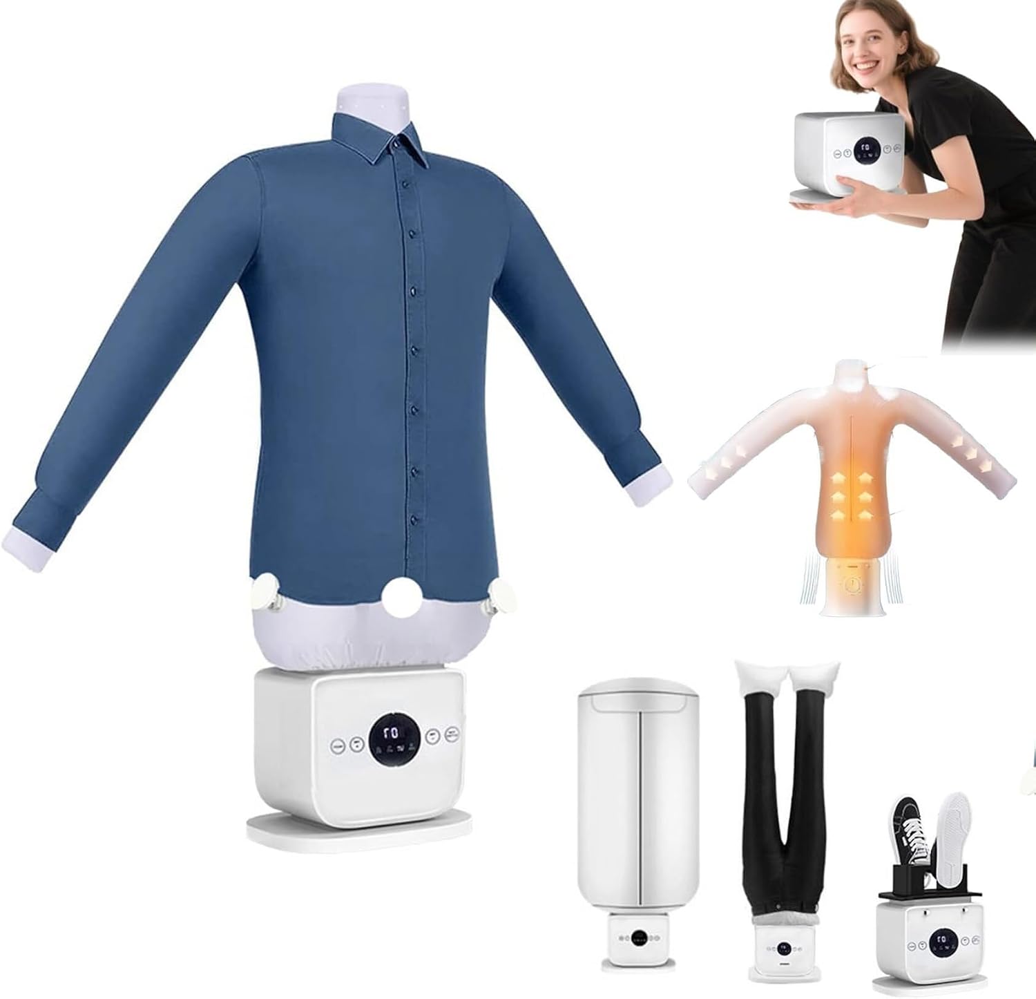 Automatic Steam Iron, 2026 Upgraded Touched Hands Free Automatic Ironing Machine 3.0, 8 Minutes Quick Ironed Dry, Clothes Dryer