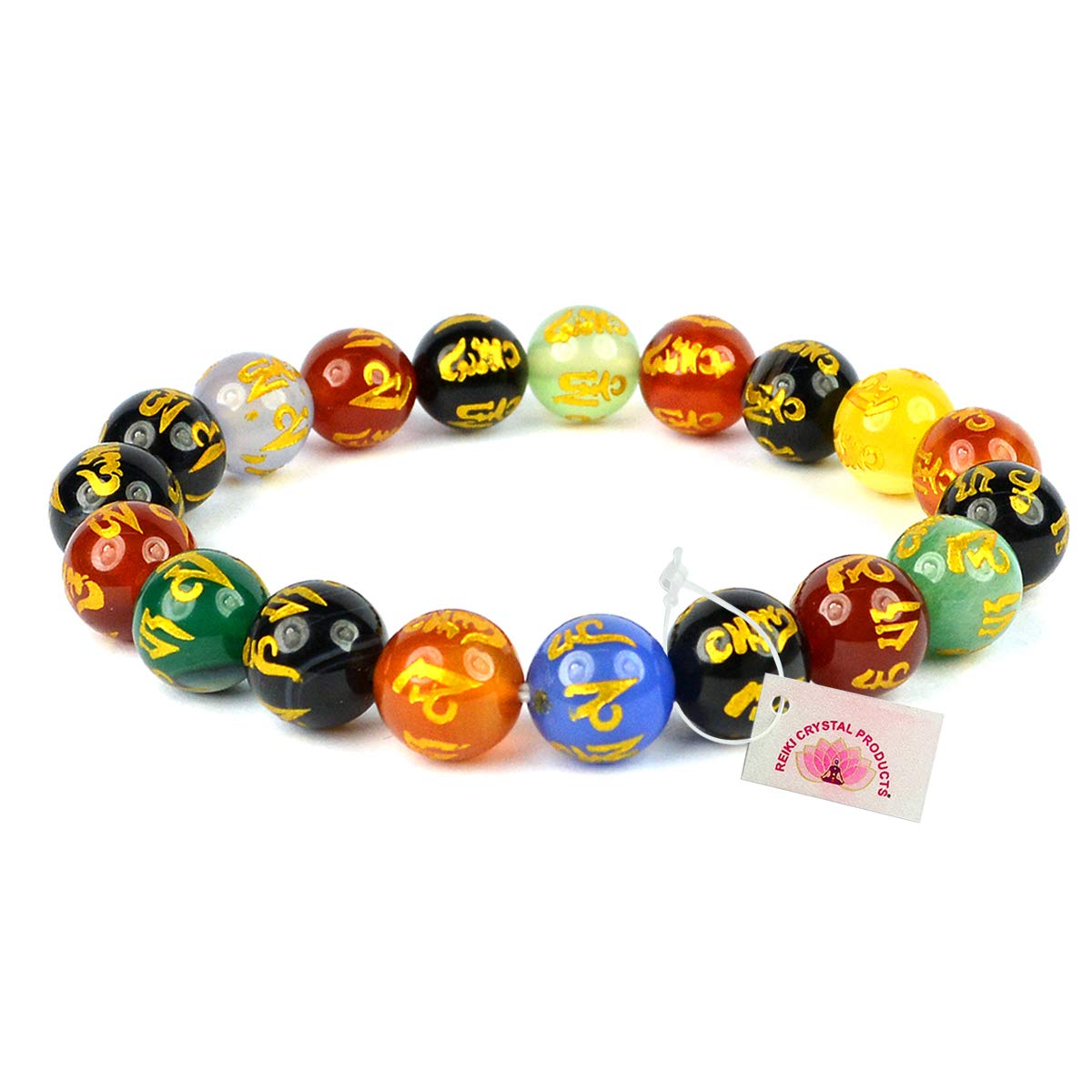 Reiki Crystal Products Unisex Adult Onyx 7 Chakra Om Mani Padme Hum Bracelet Engraved 10 mm Beads Crystal Stone - Multicolor (B08GHDNX2X) Amazon Price History, Amazon Price Tracker