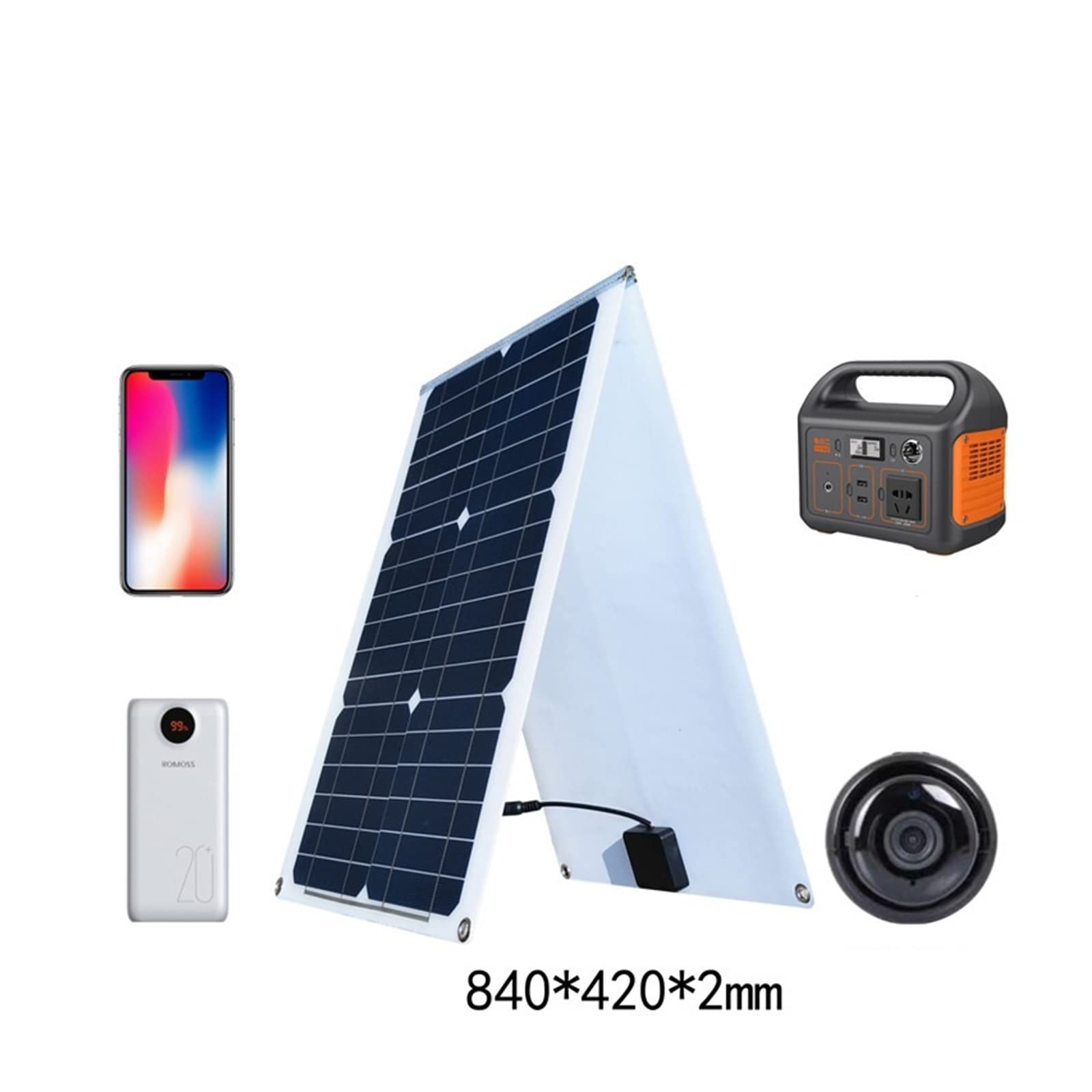 Pannello Solare Caricatore Solare da 50 W Borsa Pieghevole Modulo Fotovoltaico Portatile Cellulare Ricarica Rapida Solare Ricarica Dell'alimentatore Esterno